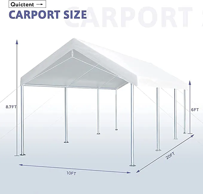 20' x 10' Upgraded Heavy-duty Carport Canopy