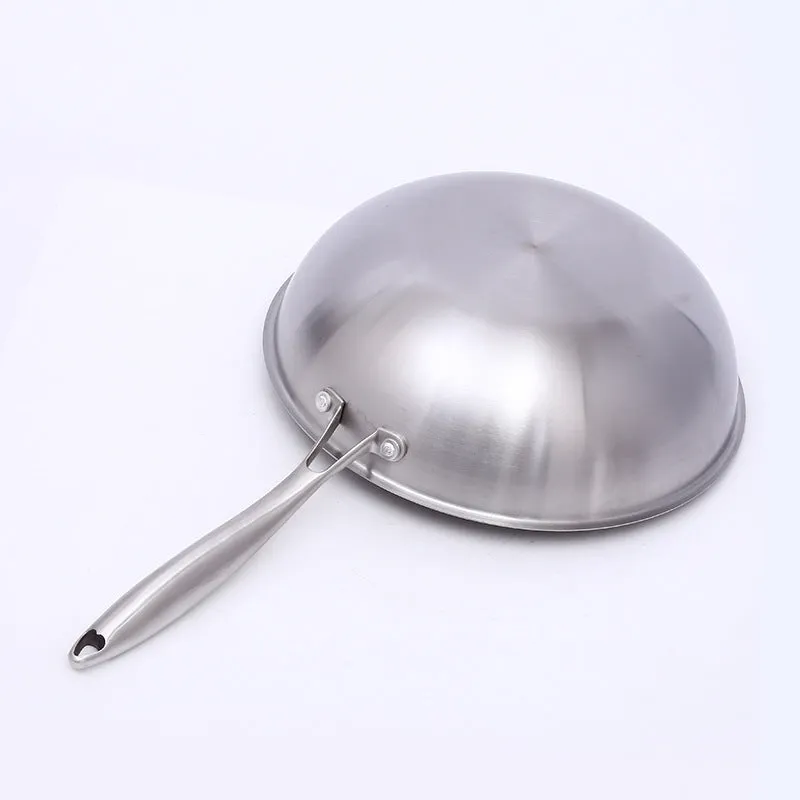 304 Stainless Steel Non Stick Pan Flat Wok