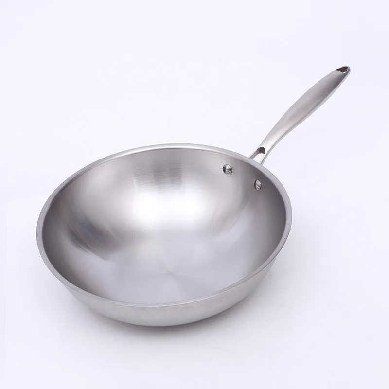 304 Stainless Steel Non Stick Pan Flat Wok