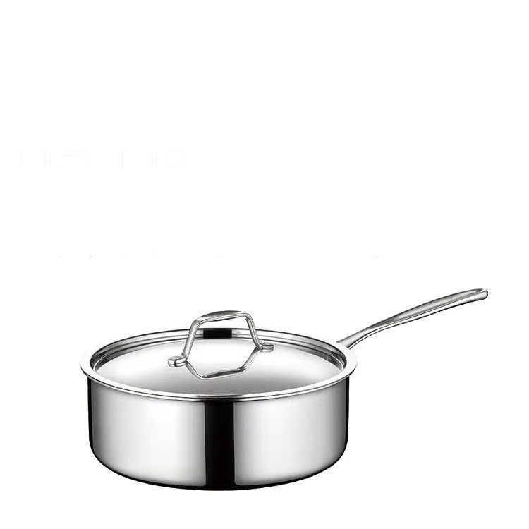 304 Stainless Steel Single Handle Thick Bottom Sauce Pot Three-layer Pot Milk Pot