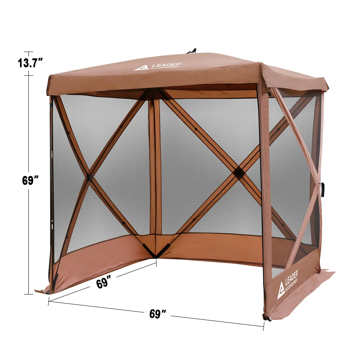 4-Sided Tent Pop Up Square Camping Gazebo