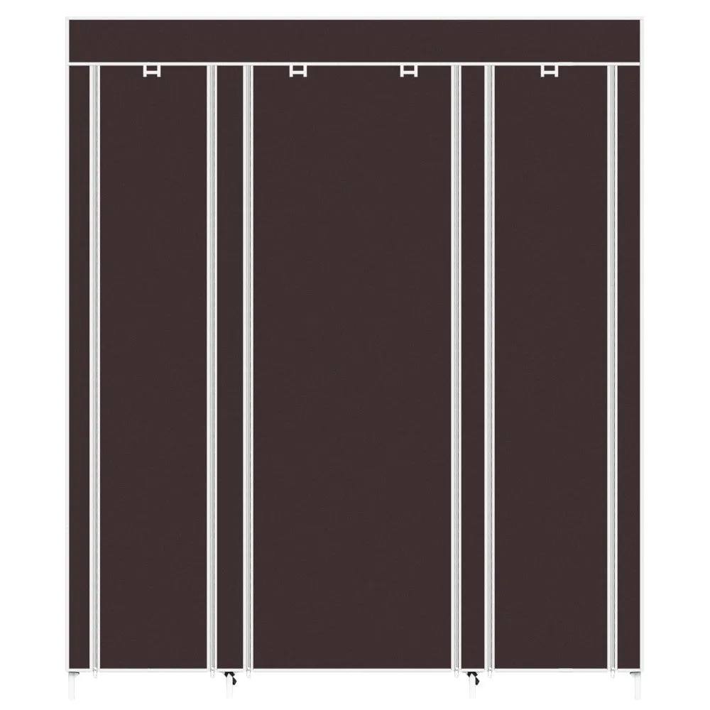 69" Portable Clothes Closet Wardrobe Storage Organizer with Non-Woven Fabric Quick and Easy to Assemble Extra Strong and Durable Dark Brown