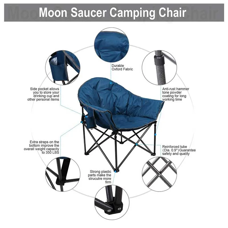 ALPHA CAMP Oversized Padded Camping Chair Moon Chair