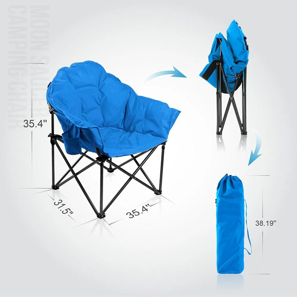 ALPHA CAMP Oversized Padded Camping Chair Moon Chair