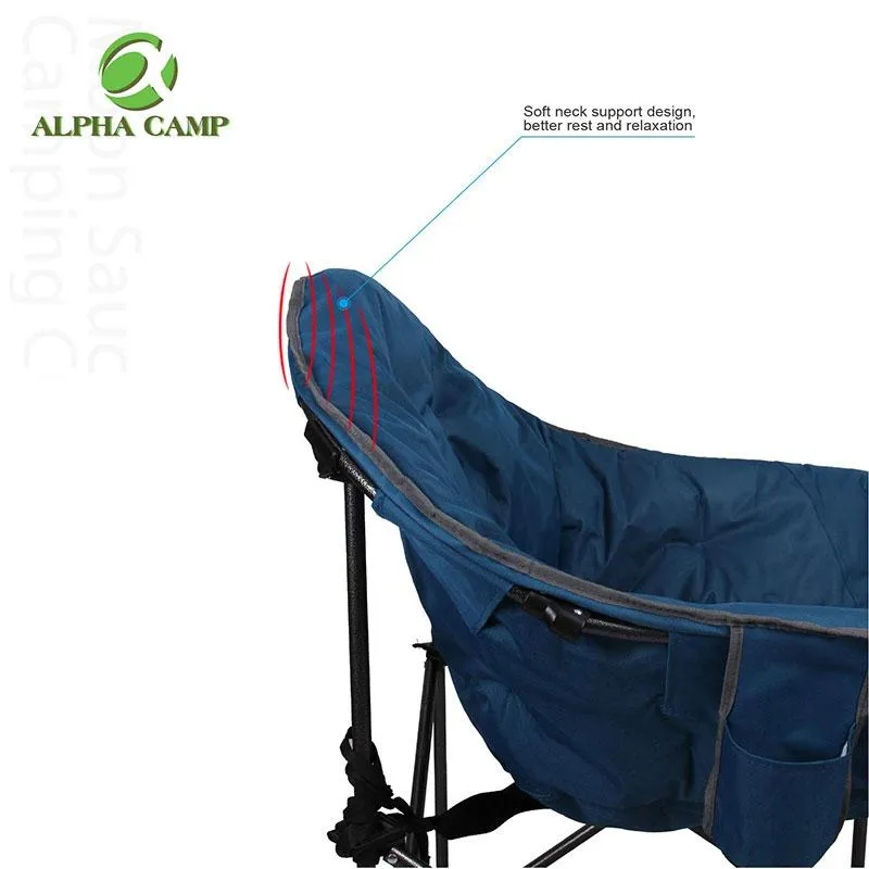 ALPHA CAMP Oversized Padded Camping Chair Moon Chair