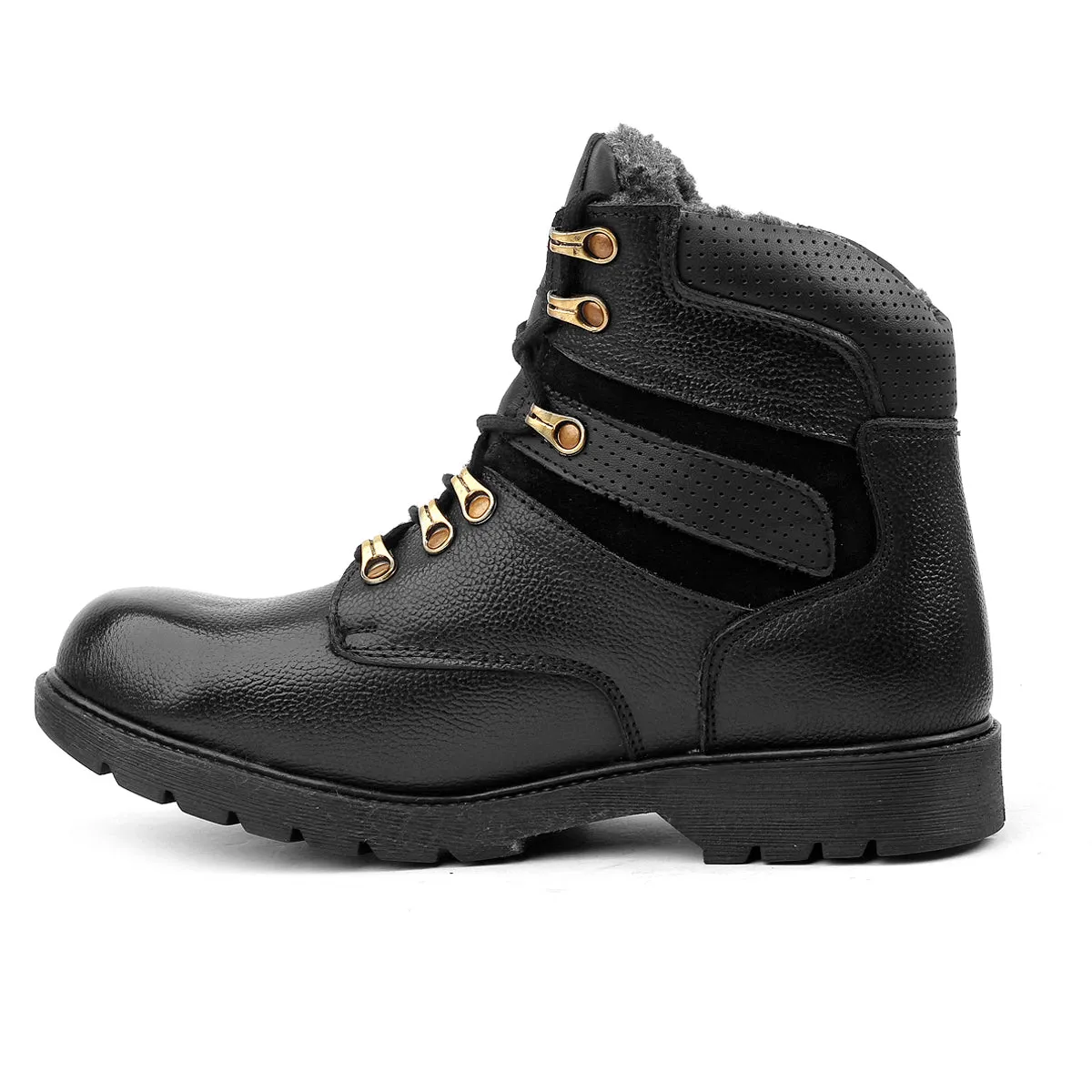 Bacca Bucci Genuine Grain Leather Boots | Snow Boots with 6 Inches Steel Toe Cap