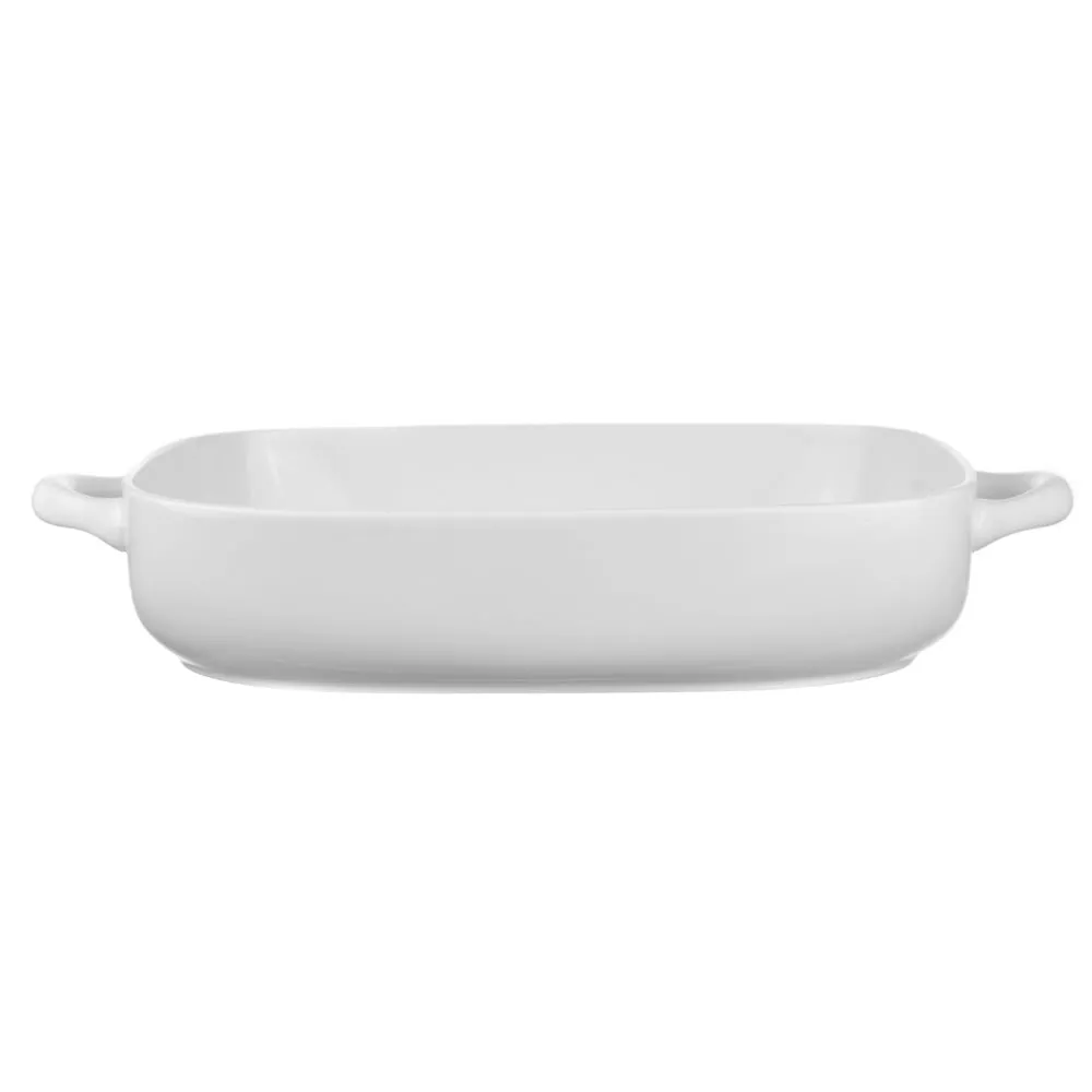 Bone China Baking Dish Rectangle White 38cm