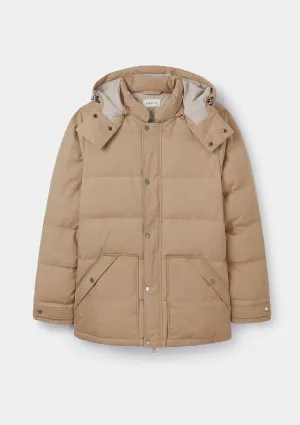 Caramel Ventile Cotton Down Jacket