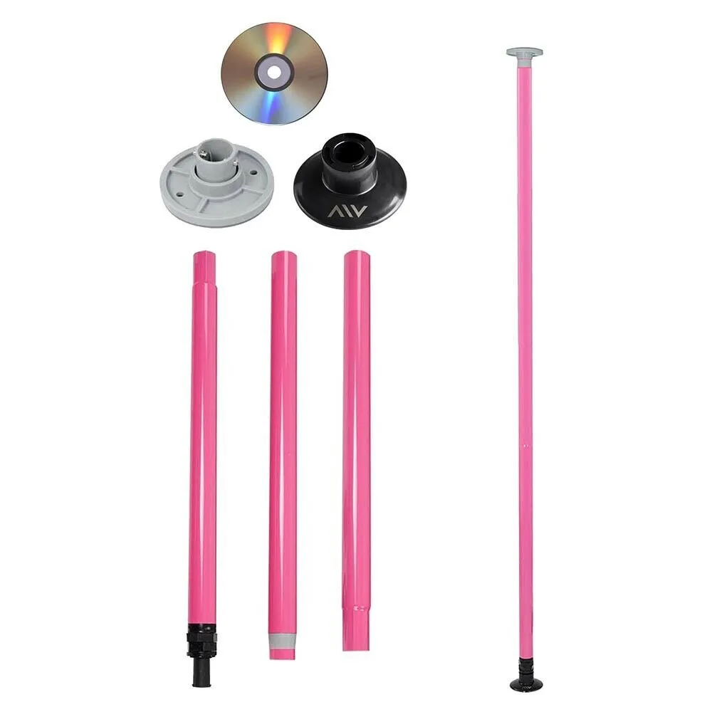 Dancing Pole Full Kit Portable Stripper Exercise Fitness Club Dance Pole For Home Party I Pink