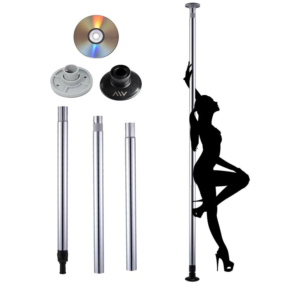 Dancing Pole Full Kit Portable Stripper Exercise Fitness Club Dance Pole For Home Party I Pink