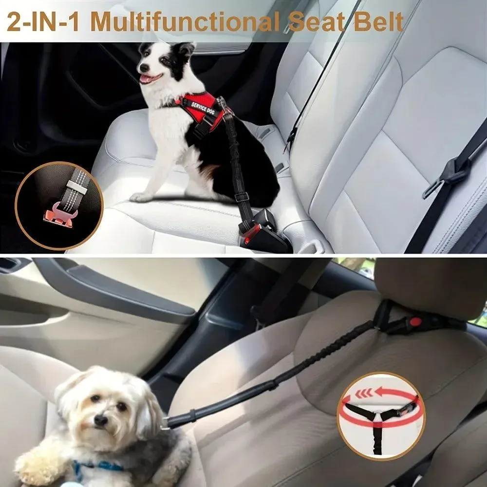 Dog Safety Belt Set: Elastic Bungee & Reflective Design for Pet Travel