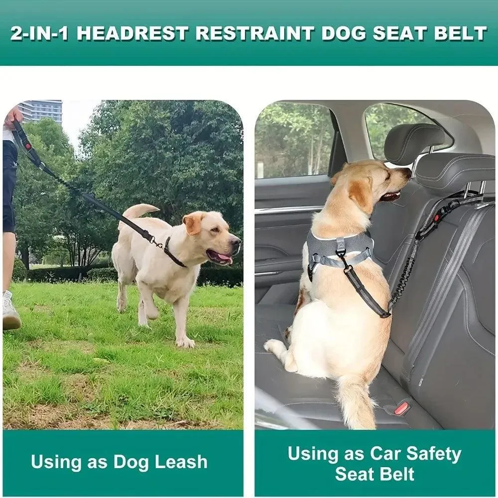 Dog Safety Belt Set: Elastic Bungee & Reflective Design for Pet Travel