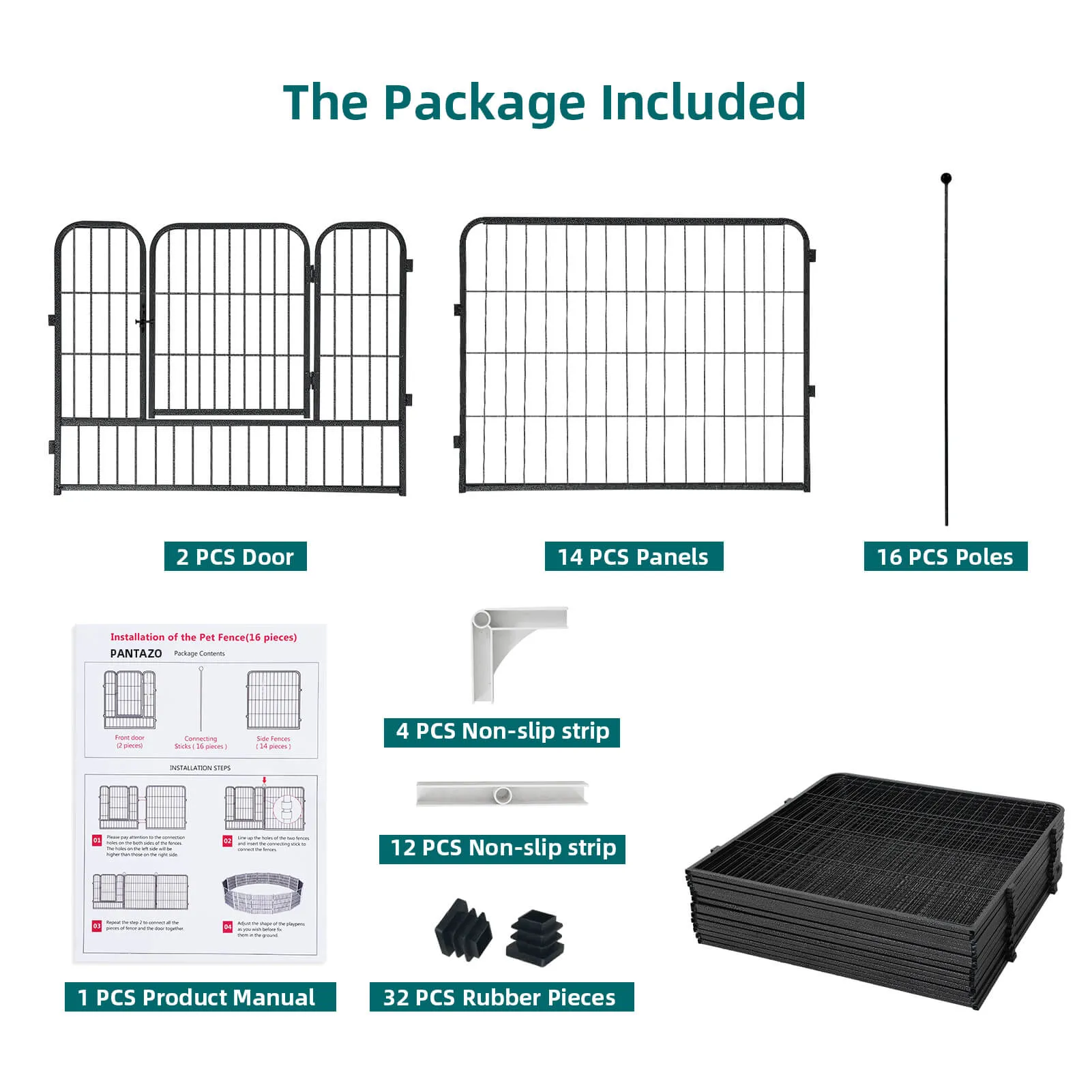 High-Security Pet Fences - 32/24 Inch & 8/16 Panels