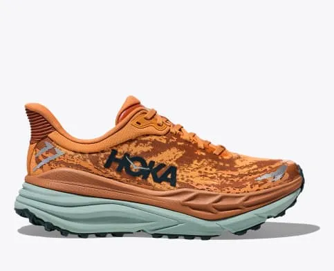 Hoka One One Men's & Women's  Stinson 7 Trail Running Shoe in Amber Haze/Brown, Olive Haze/Forest Cover & Cosmic Sky/Meteor