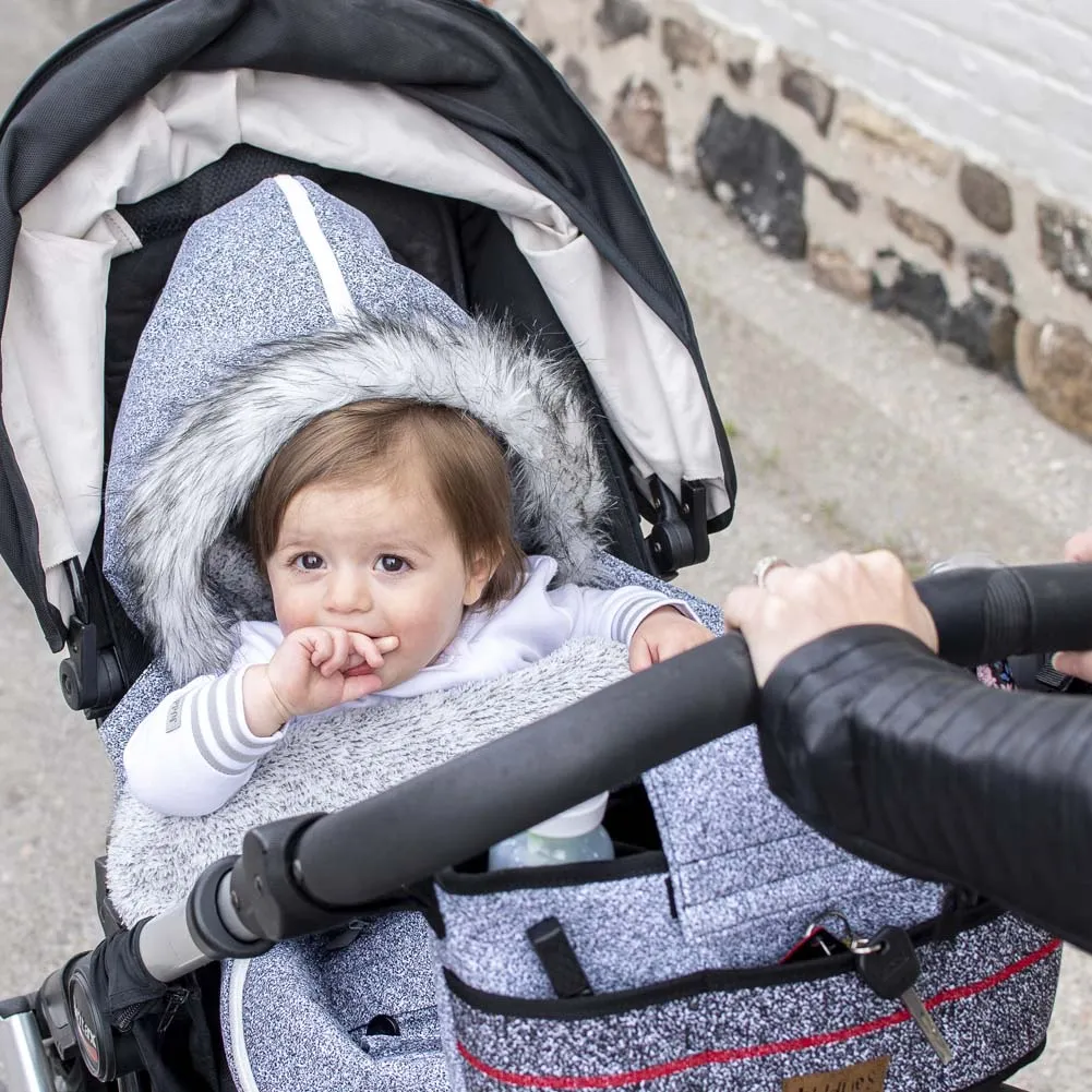 Juddlies Car Seat & Stroller Bag - Herringbone Grey