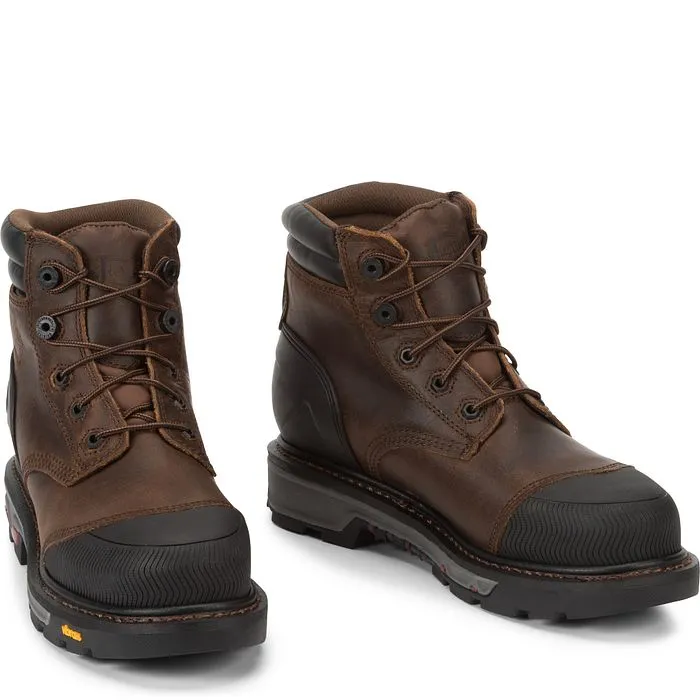 Justin Men's Warhawk 6" WP Comp Toe Work Boot -Brown- WK251