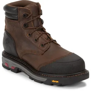 Justin Men's Warhawk 6" WP Comp Toe Work Boot -Brown- WK251