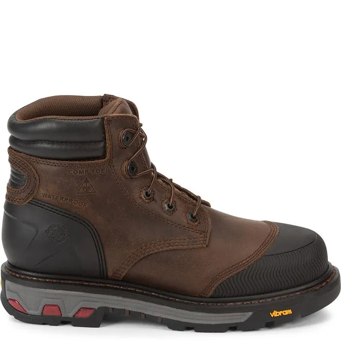 Justin Men's Warhawk 6" WP Comp Toe Work Boot -Brown- WK251