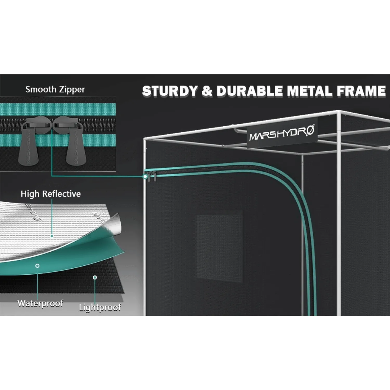 Mars Hydro 5' x 10' x 6' 8" (150cm x 300cm x 200cm) Indoor Grow Tent
