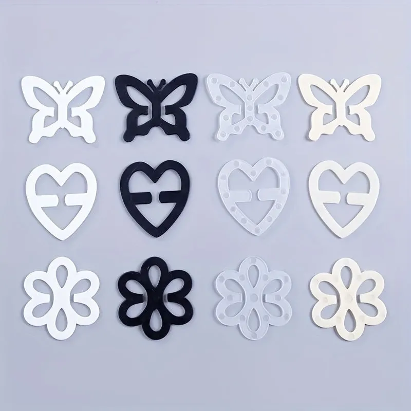 Nonslip Heart Shaped Bra Strap Clips Womens Lingerie Accessories