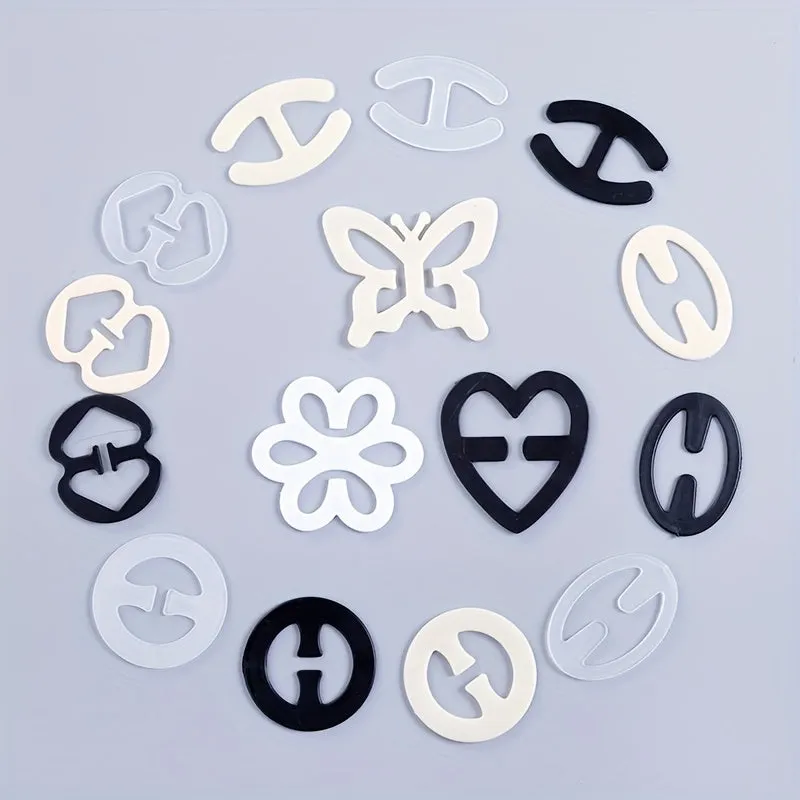 Nonslip Heart Shaped Bra Strap Clips Womens Lingerie Accessories