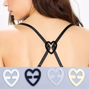 Nonslip Heart Shaped Bra Strap Clips Womens Lingerie Accessories