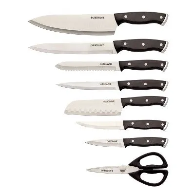 Open Box - Farberware 14pc Knife Block Set Edgekeeper Sharpener Graphite