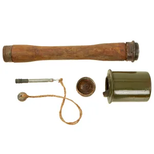 Original German WWII Inert M-24 Stick Grenade with Pull Cord & Fuze