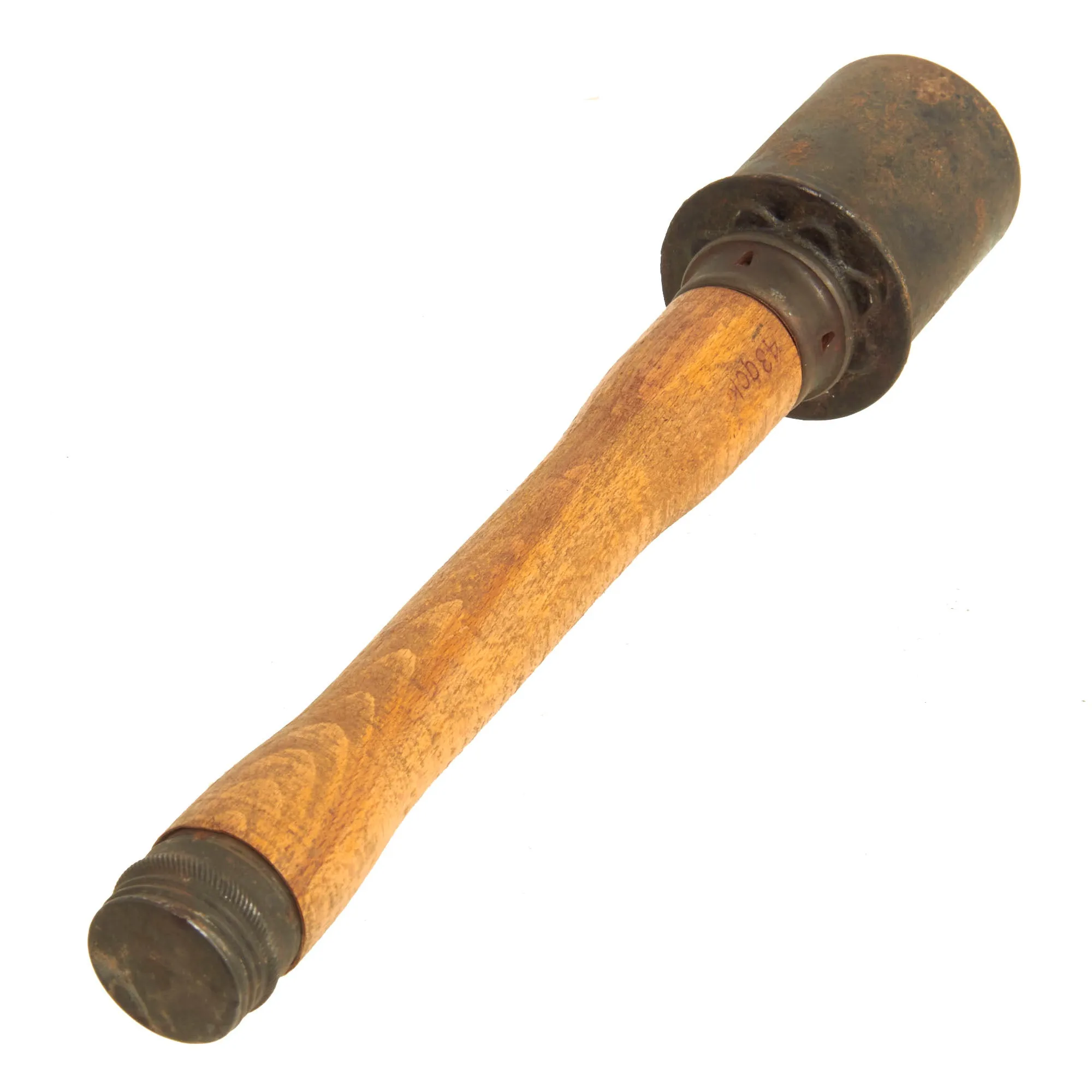 Original German WWII Inert M24 Stick Grenade Dated 1943 by Metallwarenfabrik Siegwerk Gebrüder Schuppener - Stielhandgranate