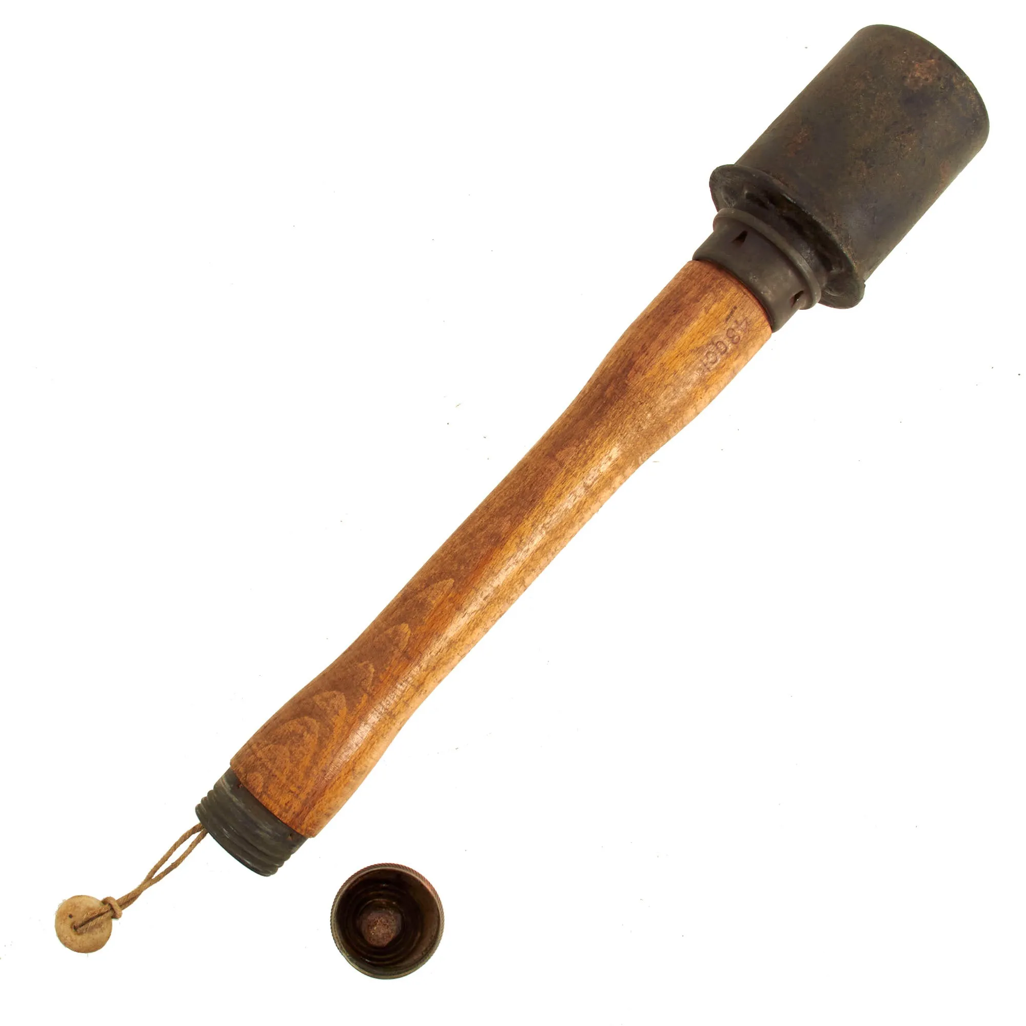 Original German WWII Inert M24 Stick Grenade Dated 1943 by Metallwarenfabrik Siegwerk Gebrüder Schuppener - Stielhandgranate