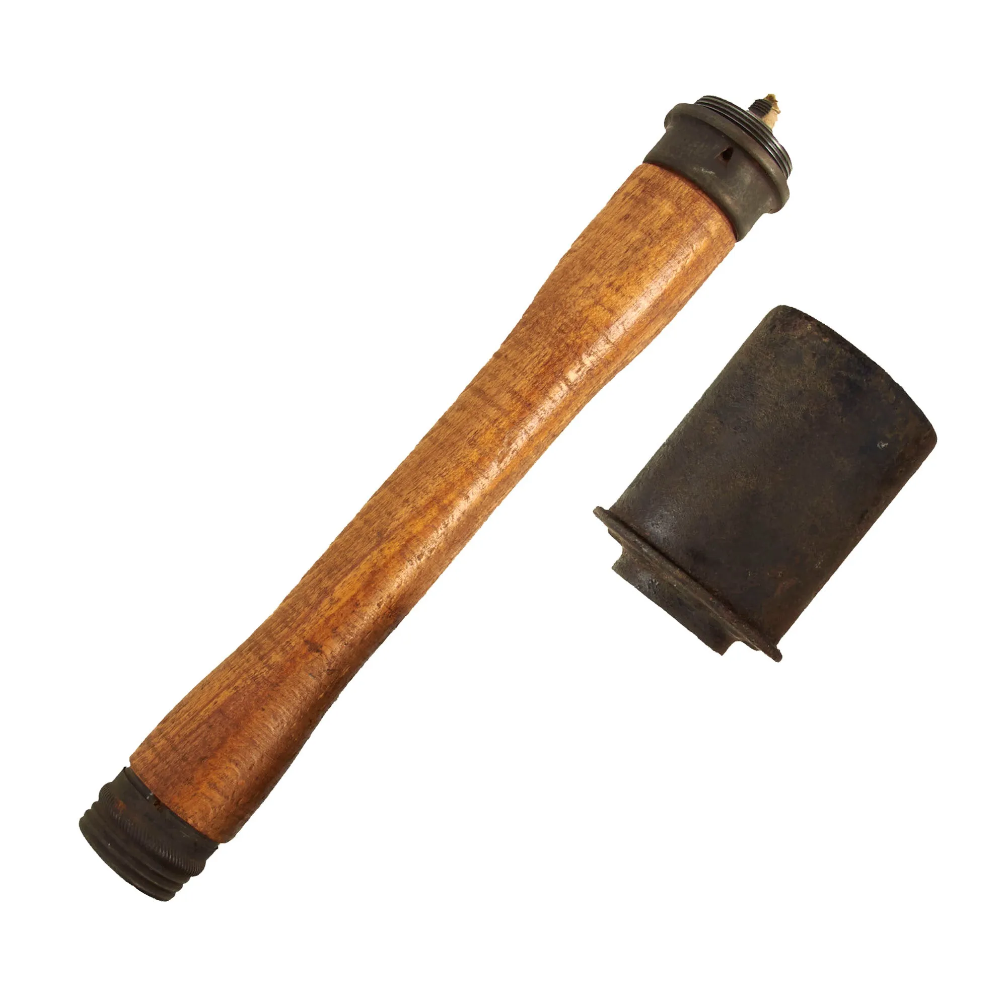 Original German WWII Inert M24 Stick Grenade Dated 1943 by Metallwarenfabrik Siegwerk Gebrüder Schuppener - Stielhandgranate