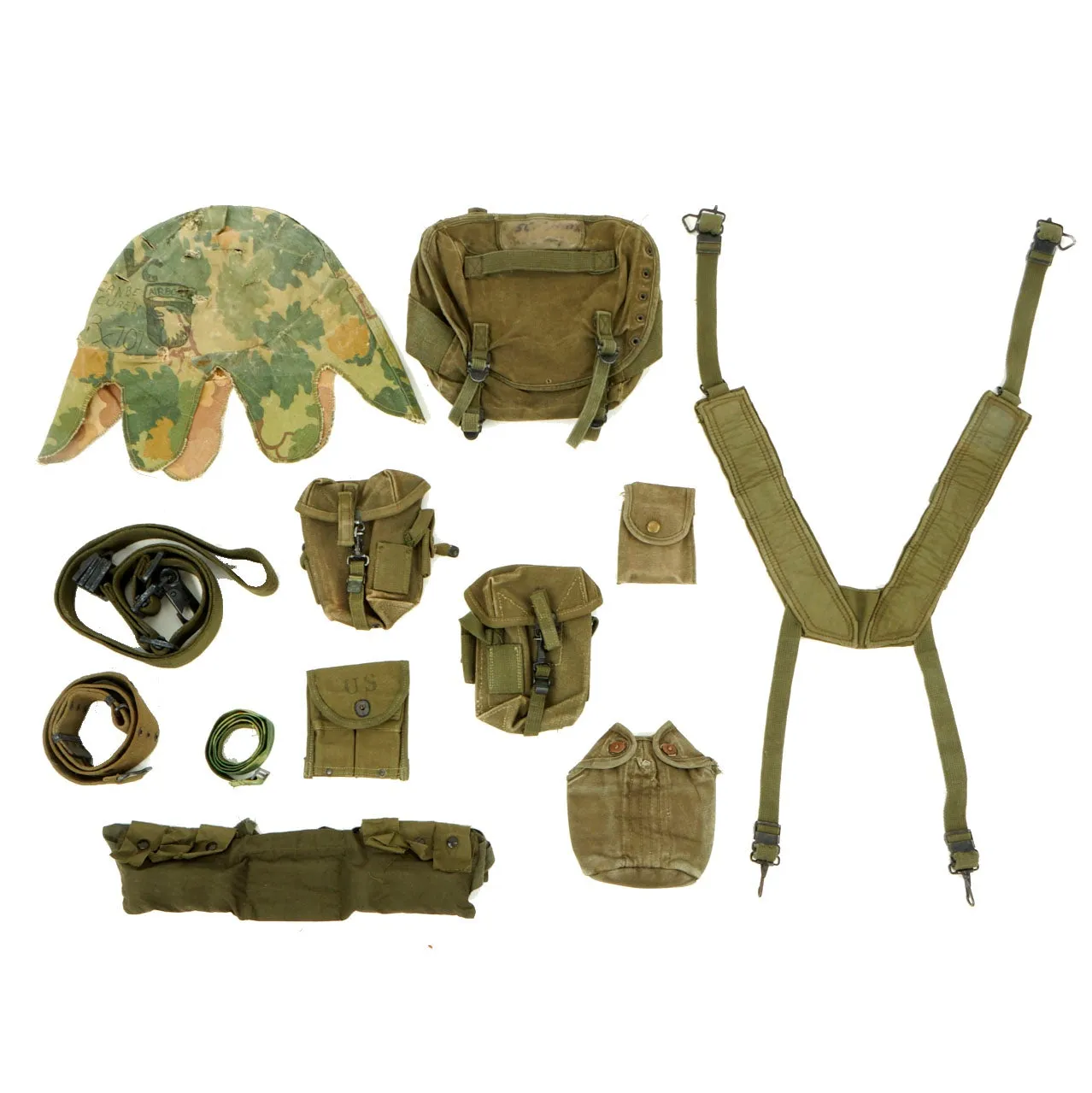 Original U.S. Vietnam War Era Field Gear and Webbing Lot - 12 Items