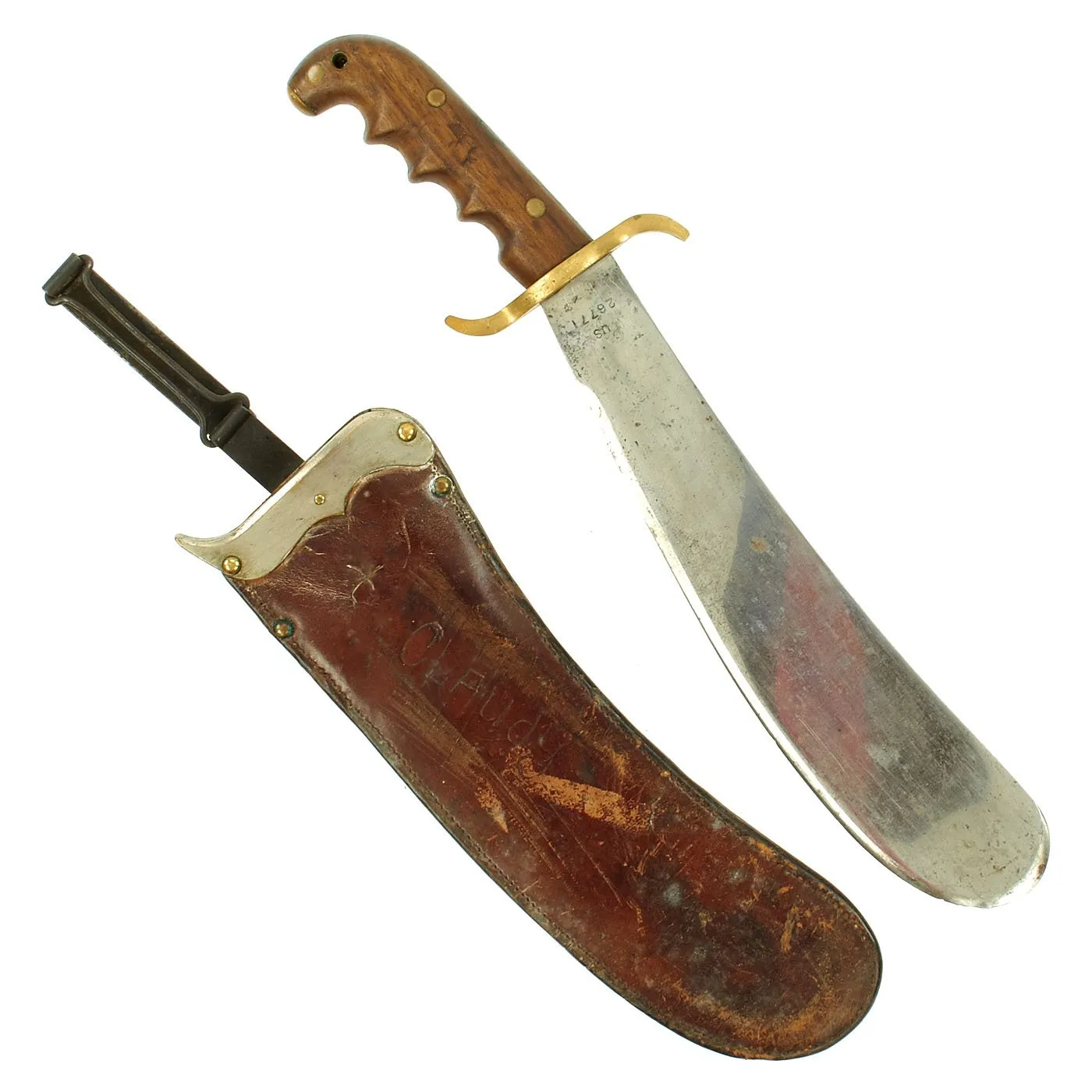 Original U.S. WWI Model 1904 Hospital Corps Bolo Knife by Springfield Armory with R.I.A. Scabbard - dated 1912