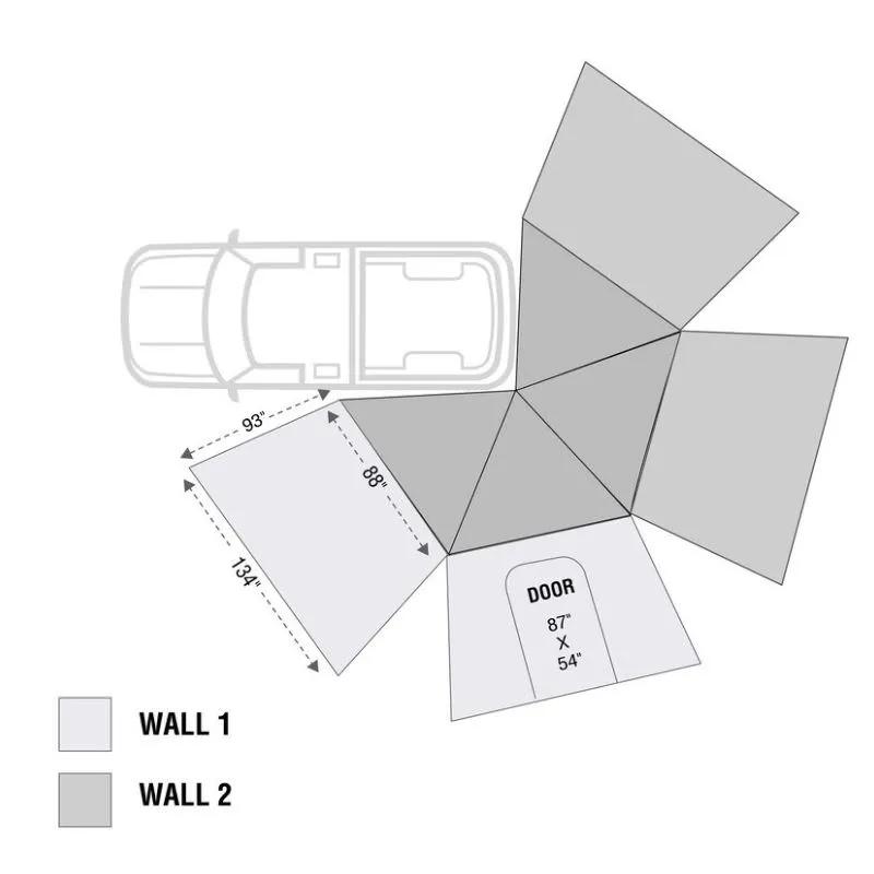 Overland Vehicle Systems Nomadic LT 270 Awning With Walls - 19579907