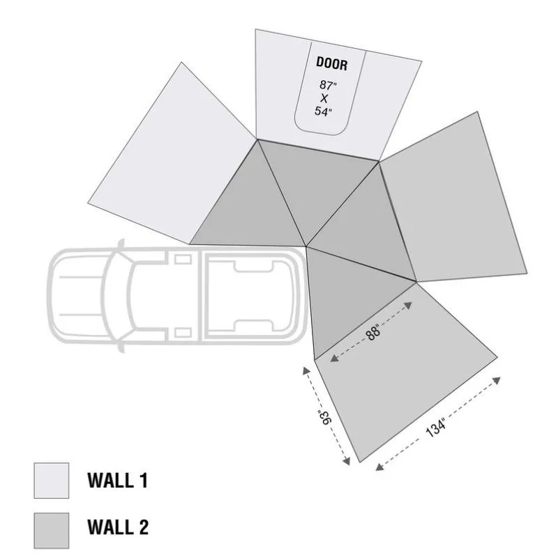 Overland Vehicle Systems Nomadic LT 270 Awning With Walls - 19579907