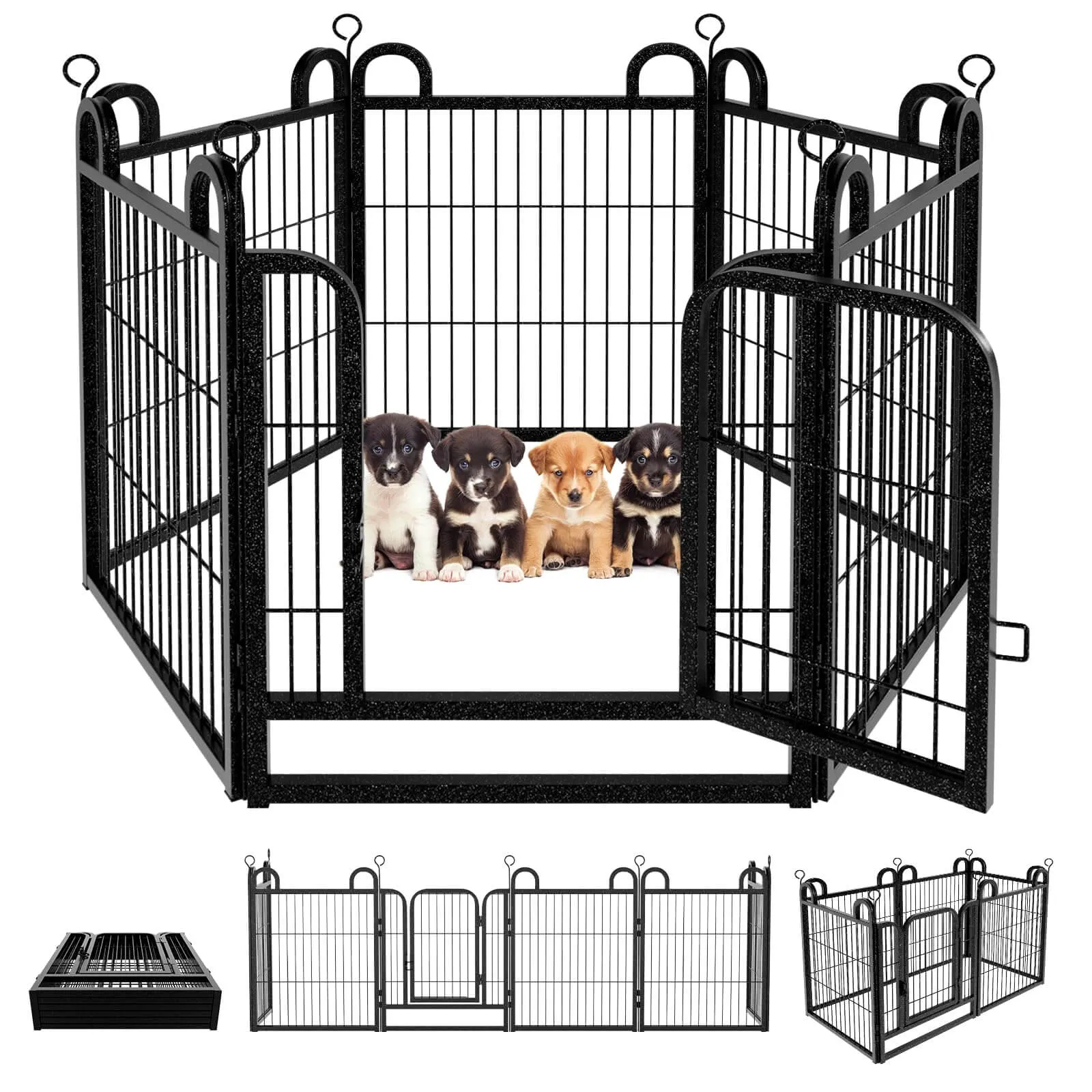 Puppy Playpen Small Dog Fence 24in High-6 Panels and 8 Panels PS770 PS773