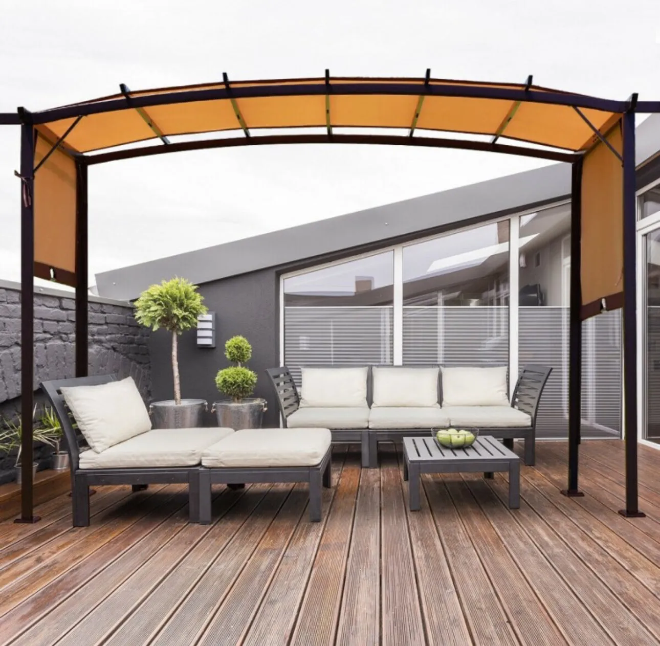 Super Cool 12x9 Feet Outdoor Patio Pergola With Rectangle Canopy Shades | Easy Set Up | Heavy Duty |