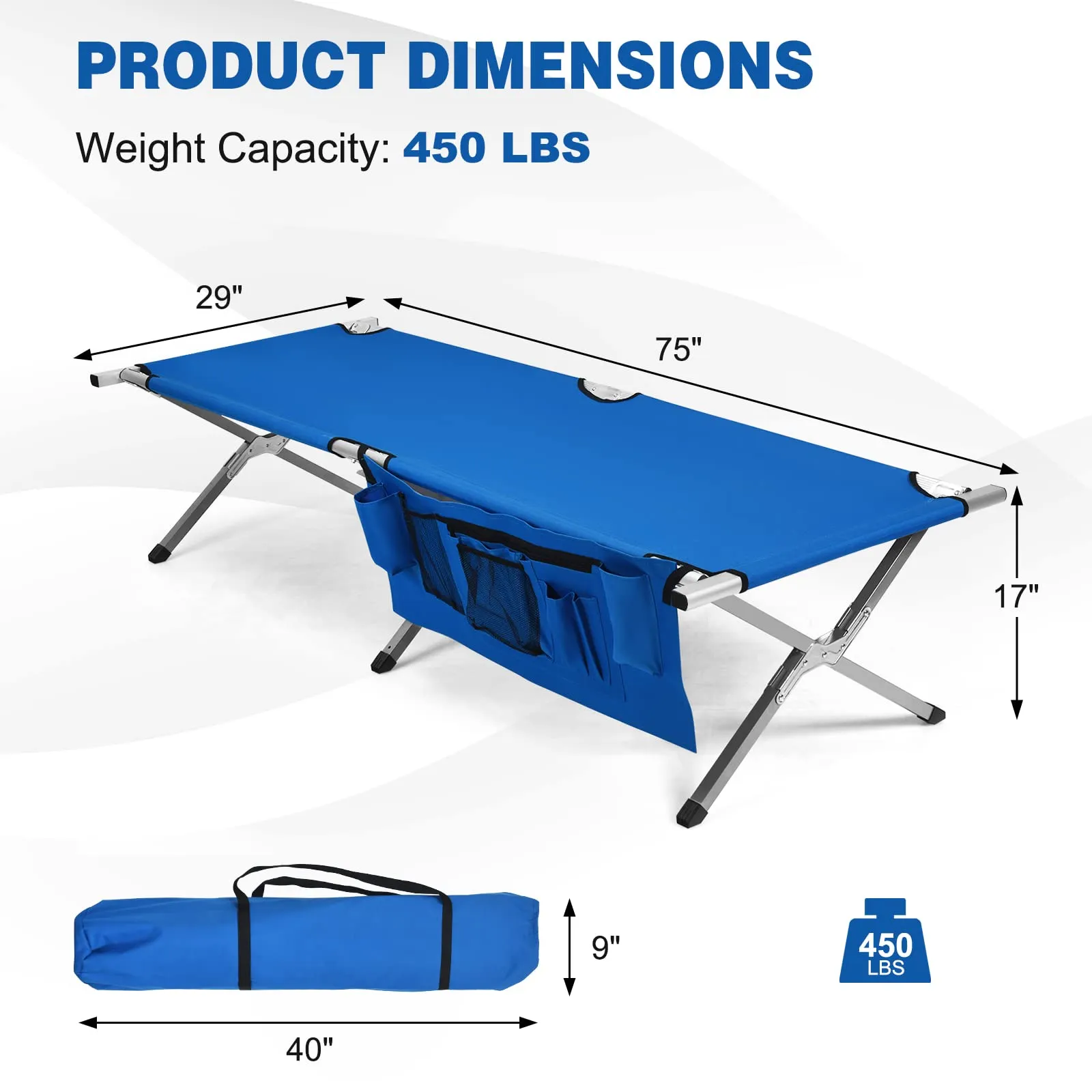 Tangkula Folding Camping Cot, Portable Sleeping Cot with Carrying Bag