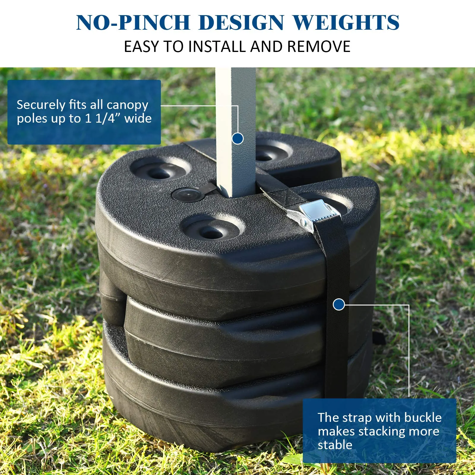 Tangkula Set of 4/6/8 Canopy Weights, 30lbs Weight Plate Kit with No-Pinch Design for Easy Installation and Removal