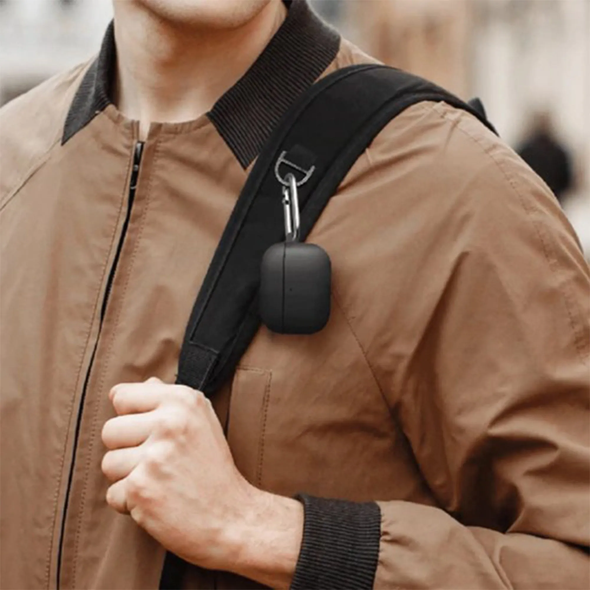 UNIQ Vencer for Airpods Pro - Active Silicone with Carabiner and Strap - Dark Grey (Barcode: 8886463672884 )