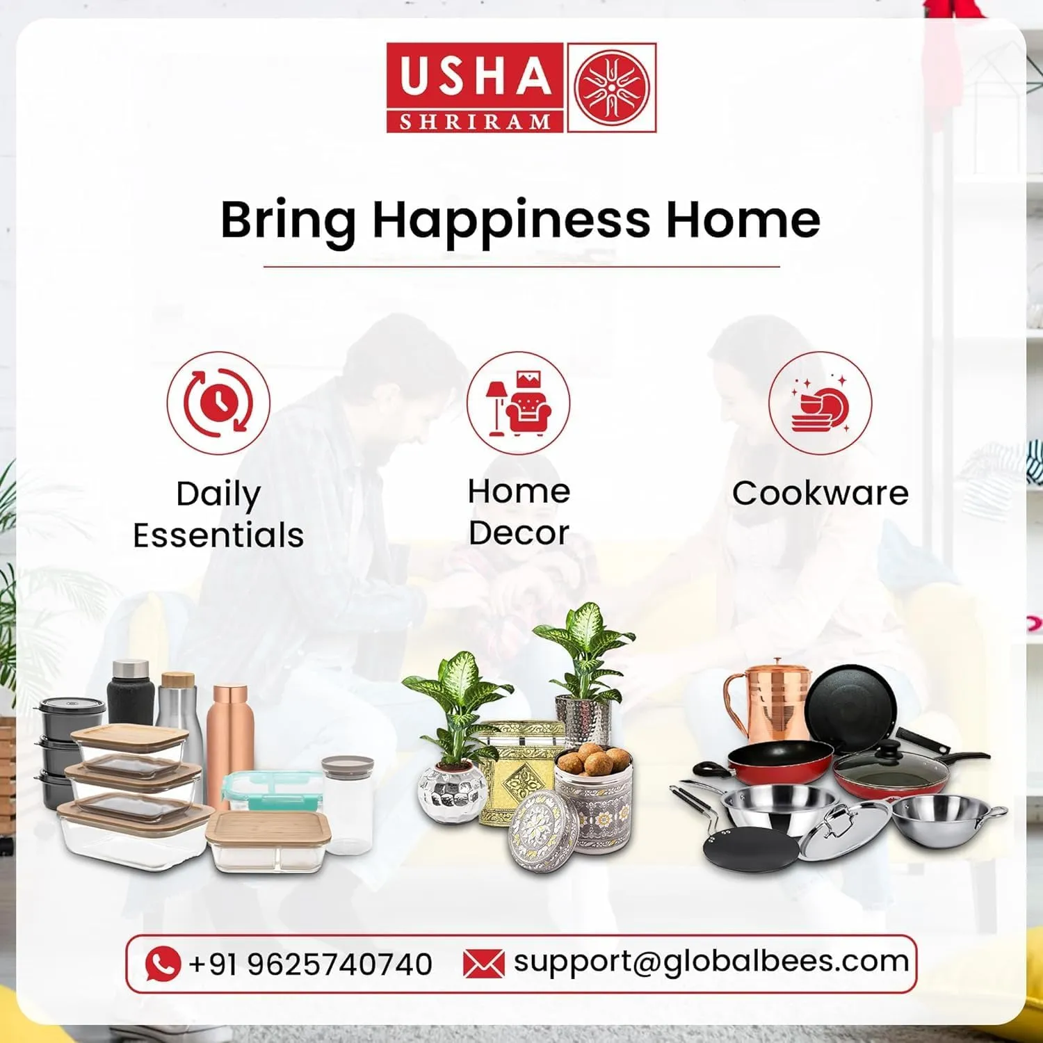 USHA SHRIRAM Borosilicate Tope with Lid & Handle (1.45L) | Handi Casserole | Small Milk Tea Boiling Pan | Patila for Boiling | Glass Cookware for Gas Stove | Gift for Housewarming (Rose Print)