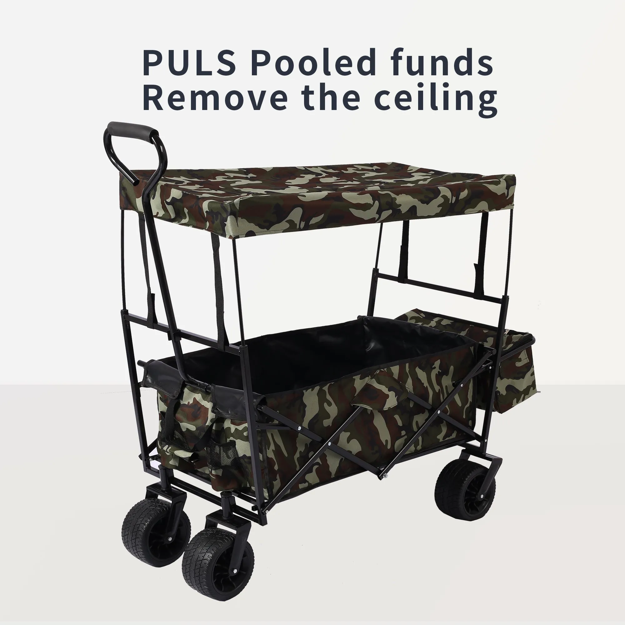 Versatile Foldable Wagon for Outdoor Adventures: Ideal for Garden, Park, Beach, Camping, and More!