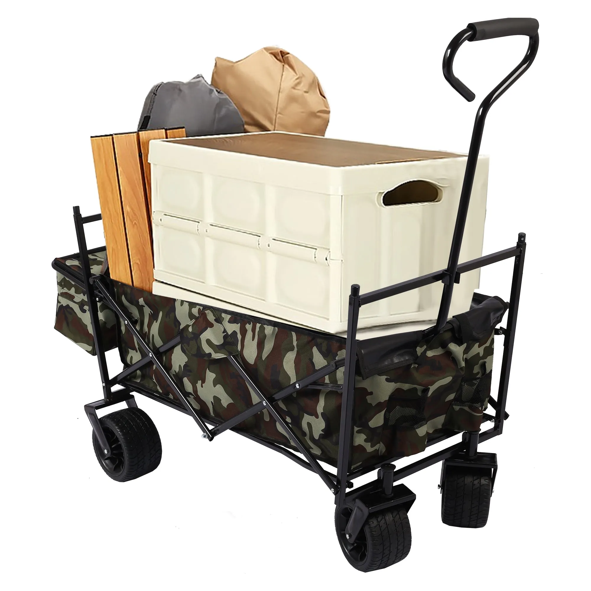 Versatile Foldable Wagon for Outdoor Adventures: Ideal for Garden, Park, Beach, Camping, and More!