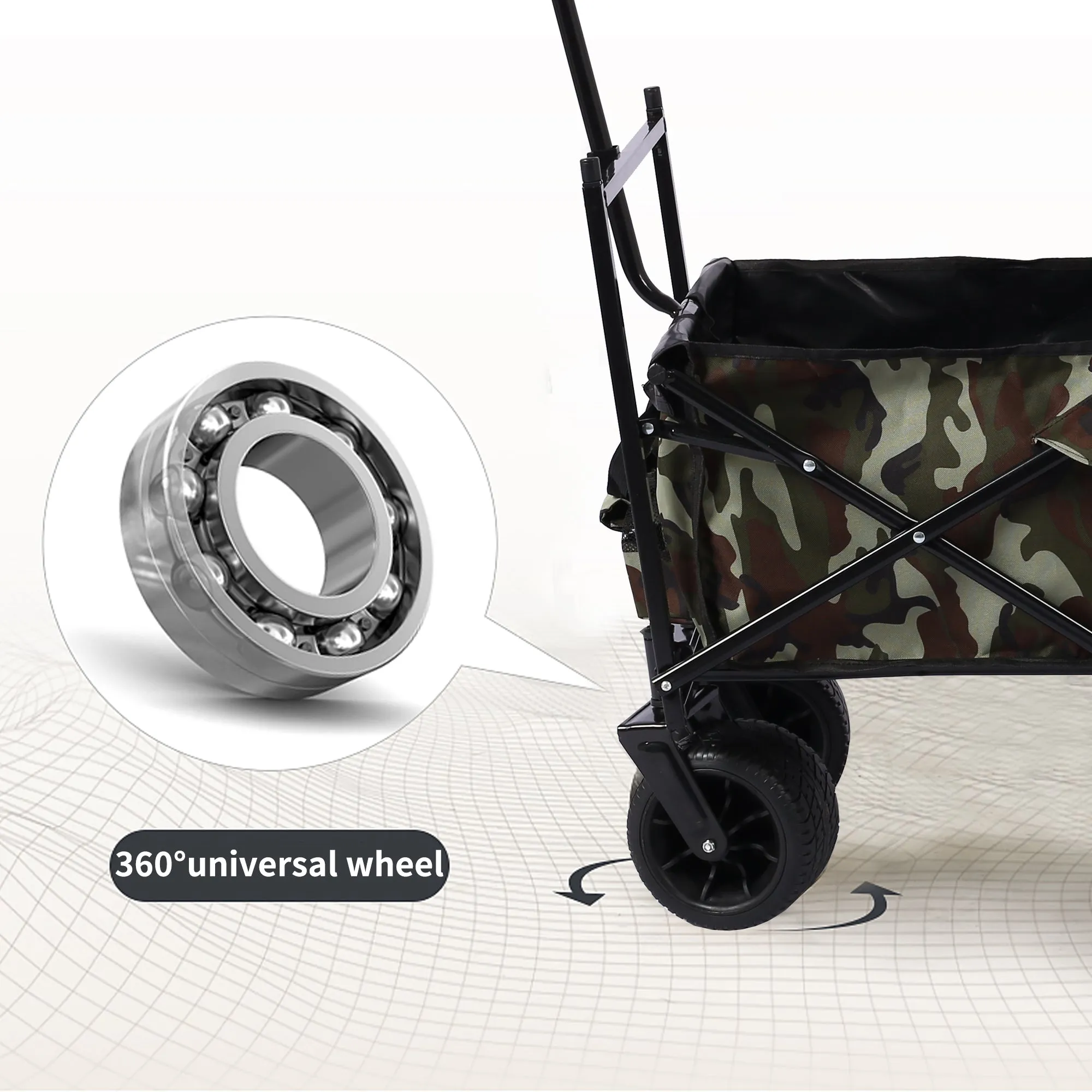 Versatile Foldable Wagon for Outdoor Adventures: Ideal for Garden, Park, Beach, Camping, and More!