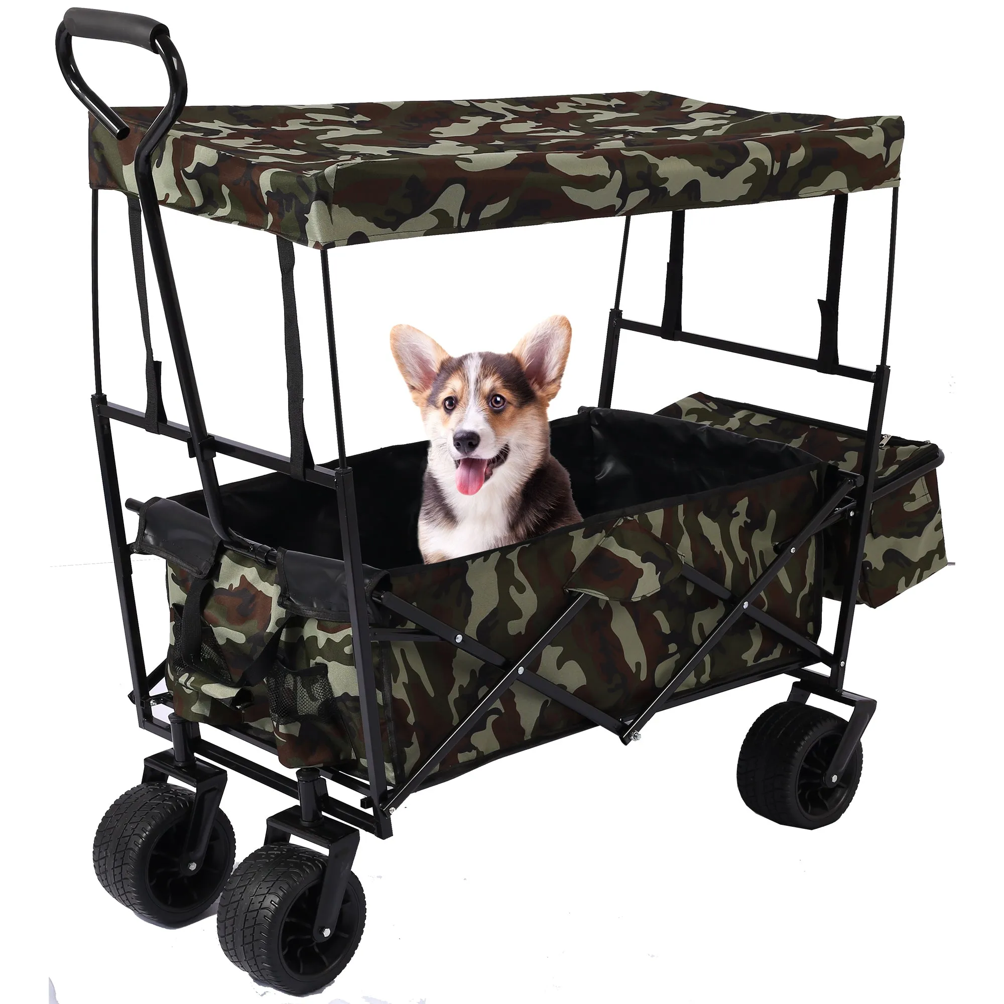 Versatile Foldable Wagon for Outdoor Adventures: Ideal for Garden, Park, Beach, Camping, and More!