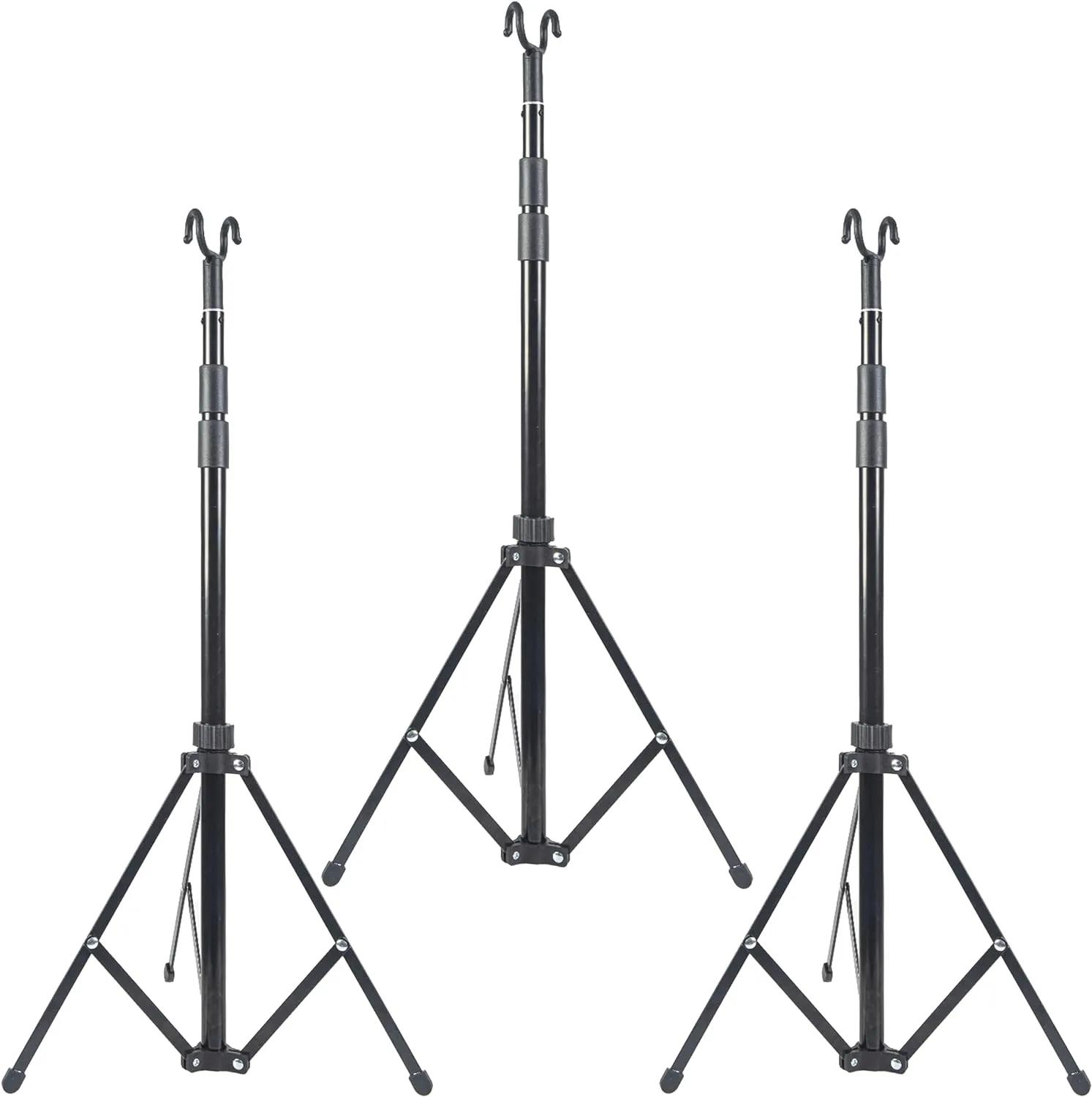 Versatile Tripod IV Poles Stand with Hooks | Collapsible Design | Floor Stand | Organizer Lanyard Rack | Portable Travel IV Poles for Tables, Keychains & More