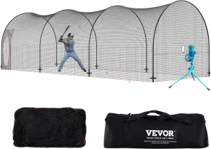 Vevor Baseball Batting Cage 33' Enclosed Pitching Net with Sturdy Frame and Carry Bag New