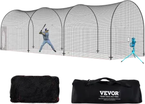 Vevor Baseball Batting Cage 40' Enclosed Pitching Net with Sturdy Frame and Carry Bag New