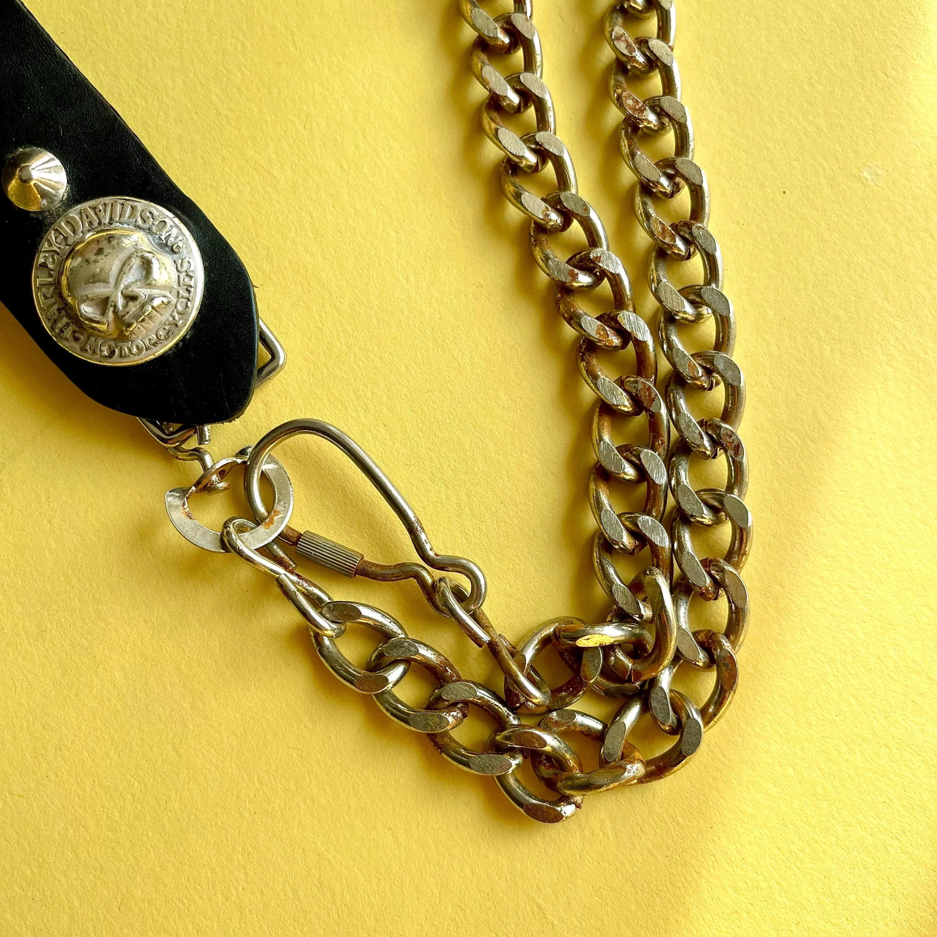 Vintage Harley Davidson Leather Belt Chain