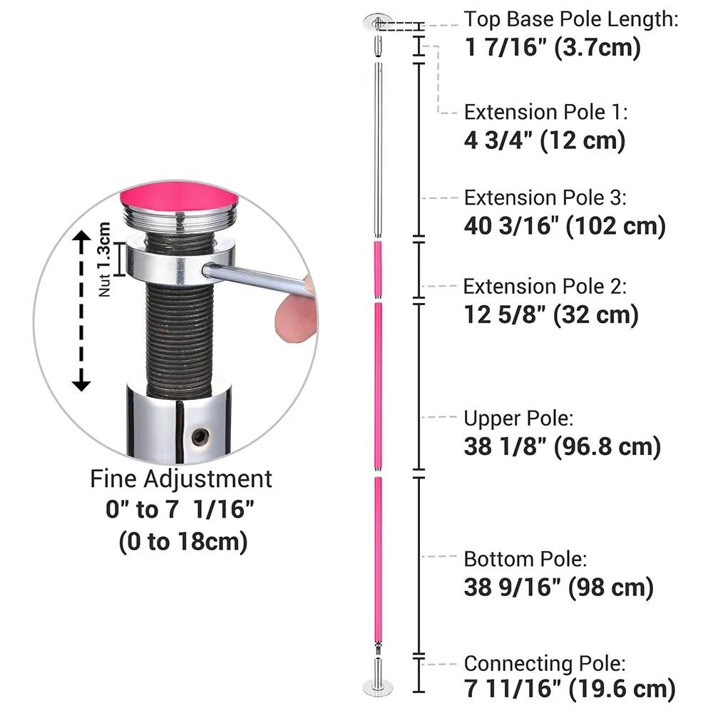 Yescom 12.6ft Silicone Portable Spinning Pole D45mm